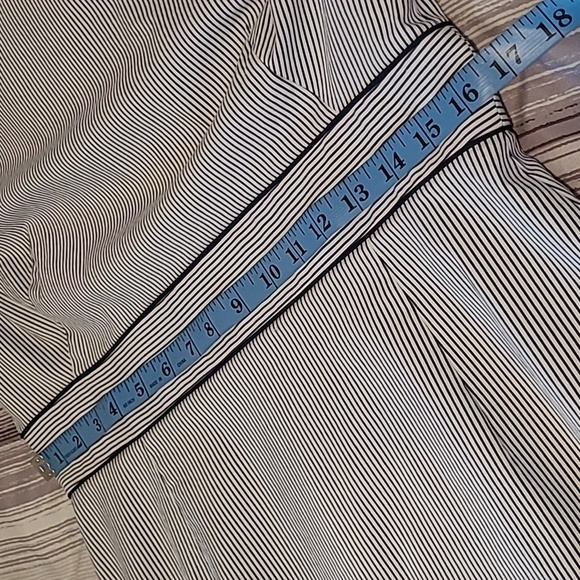 Alex Marie Navy Blue White Striped Sleeveless Cotton Blend Dress Sz 10 Nautical - Picture 12 of 13